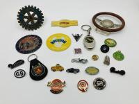 BADGES: A collection of miscellaneous car badges and pins relating to various clubs and marques [Location: Sydney]