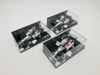 BAR-HONDA: Three Minichamps 1:43 scale models 2004 Takuma Sato Japanese GP, 007 Takuma Sato, 007 Jenson Button, boxed [Location: Sydney]