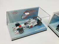 BAR-HONDA: Two Minichamps 1:43 scale models Takuma Sato Collection 002 (No. 4) & 006 (No. 5), boxed [Location: Sydney] - 2