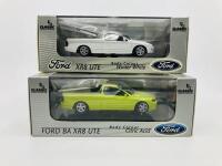 FORD: Two Classic Carlectables 1:43 scale models of the 2002 XR8 Ute in Winter White and a 2003 BA XR8 Ute in Citric Acid, both boxed - 3