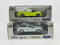 FORD: Two Classic Carlectables 1:43 scale models of the 2002 XR8 Ute in Liquid Silver and a 2003 BA XR8 Ute in Citric Acid, both boxed - 3