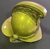MFB: A modern reproduction MFB 'Metropolitan Fire Brigade' brass helmet by 'The Brass Helmet Co' Size 8, serial no.7434. Approx 25cm high [SALEROOM NOTICE] - 3