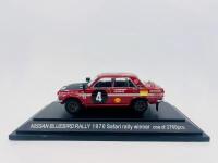 DATSUN: A 1:43 scale model by Ebbro of the Datsun&nbsp;Bluebird&nbsp;in 1970 Safari&nbsp;rally&nbsp;livery, complete with original packaging [Location: Sydney]