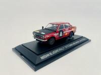 DATSUN: A 1:43 scale model by Ebbro of the Datsun&nbsp;Bluebird&nbsp;in 1970 Safari&nbsp;rally&nbsp;livery, complete with original packaging [Location: Sydney] - 2
