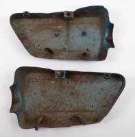 YAMAHA SIDE COVERS: A pair of blue OHC&nbsp;650 Yamaha side covers, missing chrome trim&nbsp;[Location: Melbourne] - 4