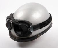 KUNOH HELMET: A Kunoh Japanese helmet with Kangaroo sticker on front and glass goggles. [Location: Melbourne] - 2