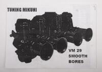 MIKUNI VM29 CARBURETOR: A Mikuni VM29 smoothbore carburetor with a print out 'Tuning Mikiuni VM29 Smoothbore booklet [Location: Melbourne]&nbsp; - 5