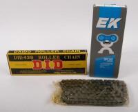MOTORCYCLE CHAINS: Two Motorcycle chains including a 'EK Sport Chain' Part No. EK428 Links 126 and a 'D.I.D 428 Roller Chain' Links 126 made by Daidon Kogyo Co. Ltd [Location: Melbourne]&nbsp;