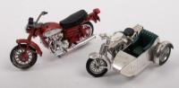 YAMAHA / SUNBEAM: Two small scale models, includes a Matchbox Models of Yesteryear 1:34 scale 1914 Sunbeam & sidecar and a 1969 Yamaha 650, 8cm long [Location: Melbourne]