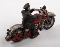 CAST TOY: A modern cast motorcycle patrol bike with mounted figure, 16cm long, 10cm high v - 2