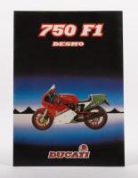 750 F1: A A4 colour fold out 1986 Ducati 750 F1 sales brochure, with model photographs to inside, technical specifications to rear [Location: Melbourne]