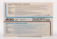 900 SS: A single sheet colour Ducati 900 SS Desmo&nbsp;sales brochure, technical specifications to rear [Location: Melbourne] - 2
