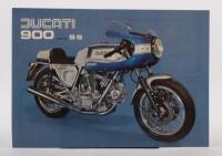 900 SS: A extremley rare single sheet colour sales brochure for the 1975 Ducati 900 SS Desmo, technical specifications to rear in English & Italian text, A4 sized [Location: Melbourne]