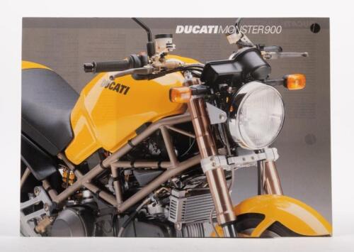 MONSTER 900: A colour single sheet 1998 Ducati 900 Monster sales brochure, technical data to rear [Location: Melbourne]