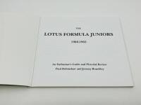 THE LOTUS FORMULA JUNIORS 1960-1963: softcover book by Paul Robinshaw & Jeremy Bouckley, published by R.B. Publications [Location: Sydney] - 2