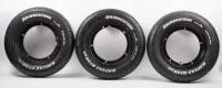 VESPA: Three black Vespa rims fitted with Bridgestone 3.50-10 51J tyres.