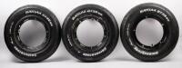 VESPA: Three black Vespa rims fitted with Bridgestone 3.50-10 51J tyres. - 5