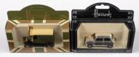 HARRODS MINI: A pair of Harrods released model vehicles, an exclusive silver plated Mini, also a traditional signature van