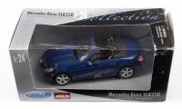 MERCEDES BENZ SLK350: A 1:24 scale Mercedes Benz SLK350 model, finished in dark blue paintwork