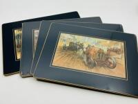 PLACEMATS: A set of four Lady Clare placemats depicting various motor racing scenes, boxed and still in original wrapping plus various items [Location: Sydney]