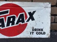 TARAX: A circa 1960s-1970s 'Drink Tarax - Drink It Cold' tin screenprint sign, measures approx 34.5cm high, 75cm wide - 3