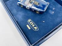 LOLA: A 1:43 scale model by Fly Car Model&nbsp;of the Lola T70 Spyder, winner of the 1966 Bridgehampton Grand Prix,&nbsp;driven by Dan Gurney. Limited edition, No.1429,&nbsp;complete with original packaging [Location: Sydney] - 5