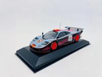 MCLAREN: A 1:43 scale model by Minichamps of the GTC Racing/Gulf&nbsp;McLaren F1 GTR&nbsp;Long Tail, driven by Ray Bellm, Andrew Gilbert-Scott and Masanori Sekiya in the 1997&nbsp;24 Hours of Le Mans, complete with original packaging [Location: Sydney] - 2