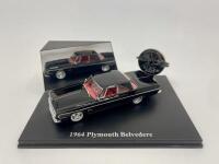 Plymouth: A 1:43 scale model by Eagle Collectables&nbsp;of the 1964 Plymouth Belvedere in black, complete with original packaging [Location: Sydney] - 2