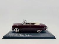 FORD: A 1:43 scale model by Minichamps of the 1949 Ford Custom convertible in dark red, complete with original packaging [Location: Sydney]
