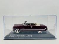 FORD: A 1:43 scale model by Minichamps of the 1949 Ford Custom convertible in dark red, complete with original packaging [Location: Sydney] - 4
