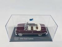 FORD: A 1:43 scale model by Minichamps of the 1949 Ford Custom convertible in dark red, complete with original packaging [Location: Sydney] - 5
