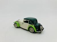 JAGUAR: A 1:43 scale model by Milestone of the 1932 SS2 in Cream/Green, in original packaging [Location: Sydney] - 2