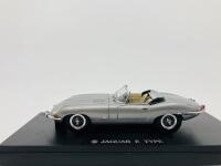 JAGUAR: A 1:43 scale model by Kyosho&nbsp;of the E-type Roadster in Silver, in original packaging [Location: Sydney]