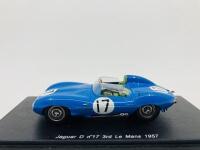 JAGUAR: A 1:43 scale model by Spark of the D-type 1957 Le Mans third placing, in original packaging [Location: Sydney]