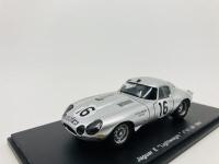 Jaguar: A 1:43 scale model by Spark of the E-type Lightweight Lindner/Nocker in 1964 Le Mans livery, in original packaging [Location: Sydney]
