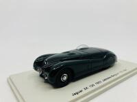 Jaguar: A 1:43 scale model by Spark of the XK120 Roadster in 1953 Jabbeke, Belgium livery, in original packaging [Location: Sydney]