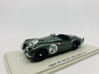Jaguar: A 1:43 scale model by Spark of the XK120 Roadster in 1951 Le Mans livery, in original packaging [Location: Sydney]