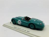 Jaguar: A 1:43 scale model by Spark of the XK120 Roadster in 1950 Le Mans livery, in original packaging [Location: Sydney] - 2