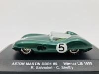 Aston Martin: A 1:43 scale model by IXO of the DBR/1&nbsp;in 1959&nbsp;Le Mans winning livery, in original packaging [Location: Sydney]