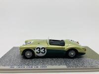 M.G.: A 1:43 scale model by Bizarre of the MGA Twin Cam in 1959 Le Mans livery, in original packaging [Location: Sydney]