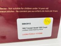 Triumph: A 1:43 scale model by Silas Models&nbsp;of the 1963 Herald 1200 Coupe, in original packaging [Location: Sydney] - 6