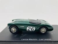 Austin-Healey: A 1:43 scale model by Spark of the 100S in 1955 Le Mans livery, in original packaging [Location: Sydney]