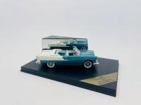 CHEVROLET: A 1:43 scale model by Vitesse&nbsp;of the 1955 Chevrolet Bel Air Convertible in two-tone Turquoise and India Ivory, complete with original packaging [Location: Sydney] - 2