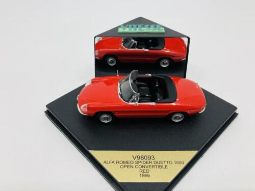 ALFA ROMEO: A 1:43 scale model by Vitesse of the 1966 Spider Duetto in Red, in original packaging [Location: Sydney]