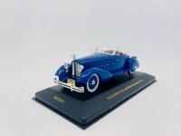 PACKARD: A 1:43 scale model by IXO Models of the 1934 Packard V12 LeBaron Speedster, complete with original packaging [Location: Sydney] - 2