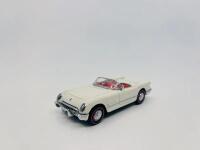 CHEVROLET: A 1:43 scale model by Matchbox of the 1953&nbsp;Chevrolet Corvette convertible in white, complete with original packaging [Location: Sydney] - 2