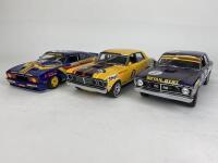 FORD: Three 1:18 scale Ford Falcon racing cars produced by AutoArt (NB description)