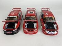 HOLDEN: Three 1:18 scale Holden Commodore V8 racing cars produced by AutoArt (NB description) - 2