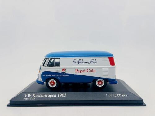 VOLKSWAGEN: A 1:43 scale model by Minichamps of the 1963 Volkswagen Kastenwagen in Pepsi-Cola livery, limited edition 1 of 2,000 pieces, complete with original packaging [Location: Sydney]