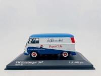 VOLKSWAGEN: A 1:43 scale model by Minichamps of the 1963 Volkswagen Kastenwagen in Pepsi-Cola livery, limited edition 1 of 2,000 pieces, complete with original packaging [Location: Sydney]